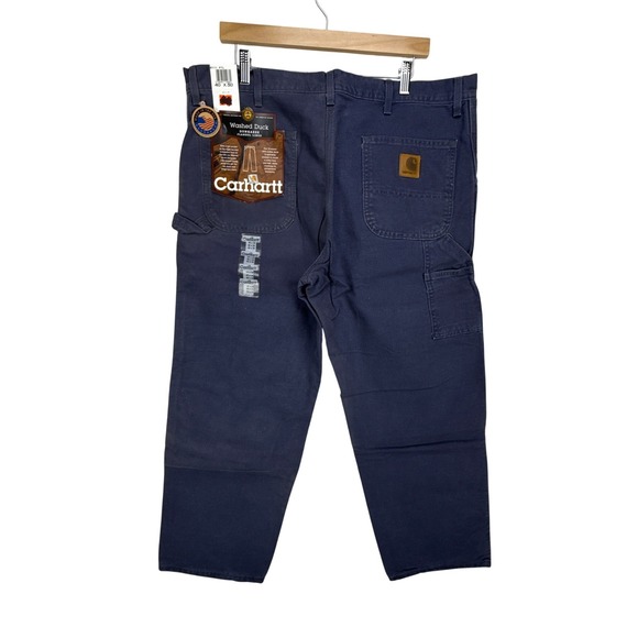 Carhartt Washed Duck Dungaree Flannel Lined Work Pants B111 PTL Blue Mens 40x30
